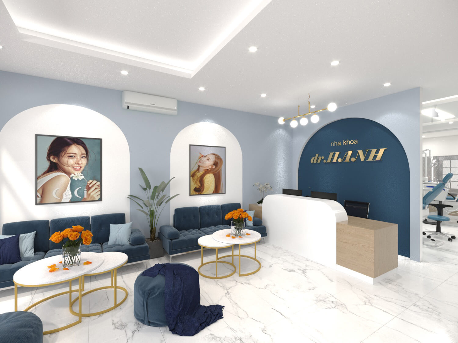 Tổng quan không gian khu vực lễ tân
