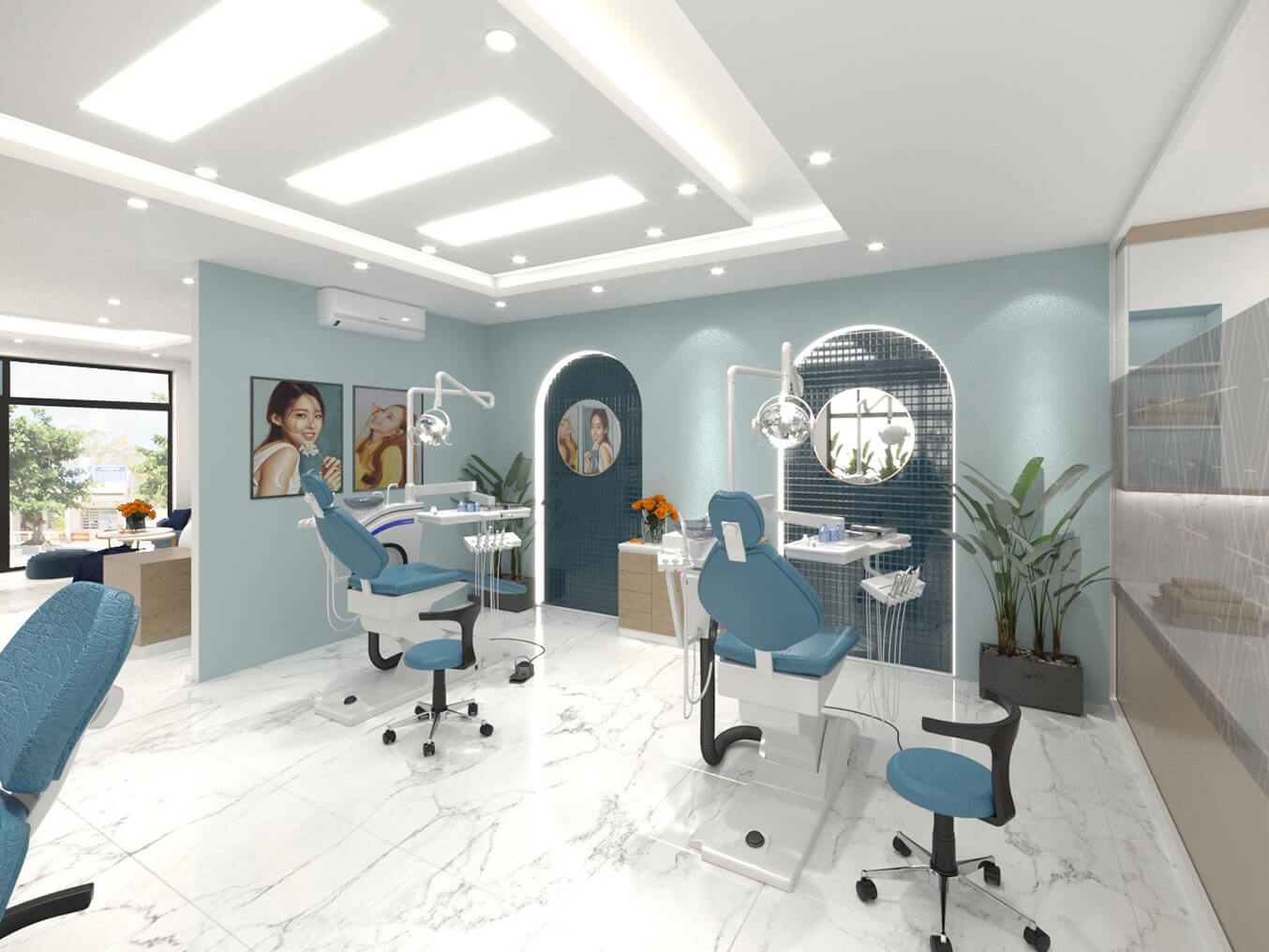 Hình ảnh không gian khu vực điều trị ba ghế