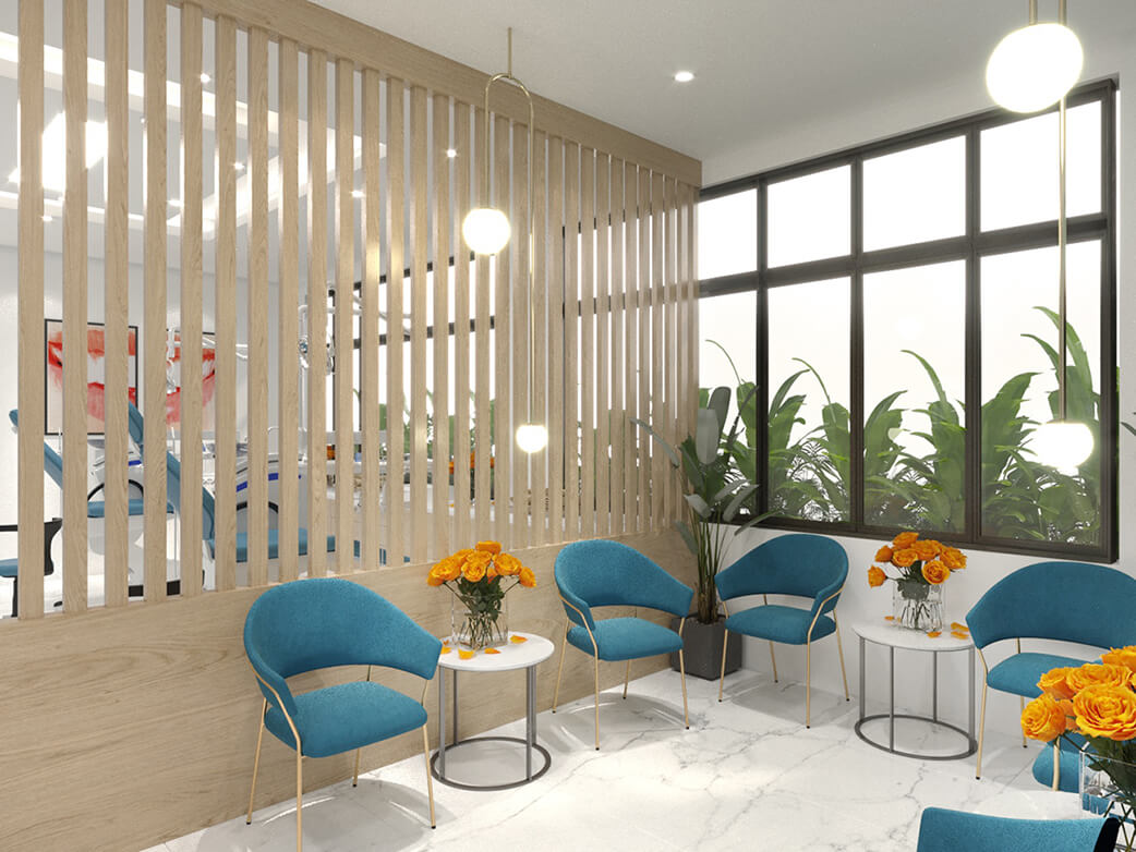 Khu vực chờ và khu vực điều trị được một 'bức tường' gỗ ngăn cách