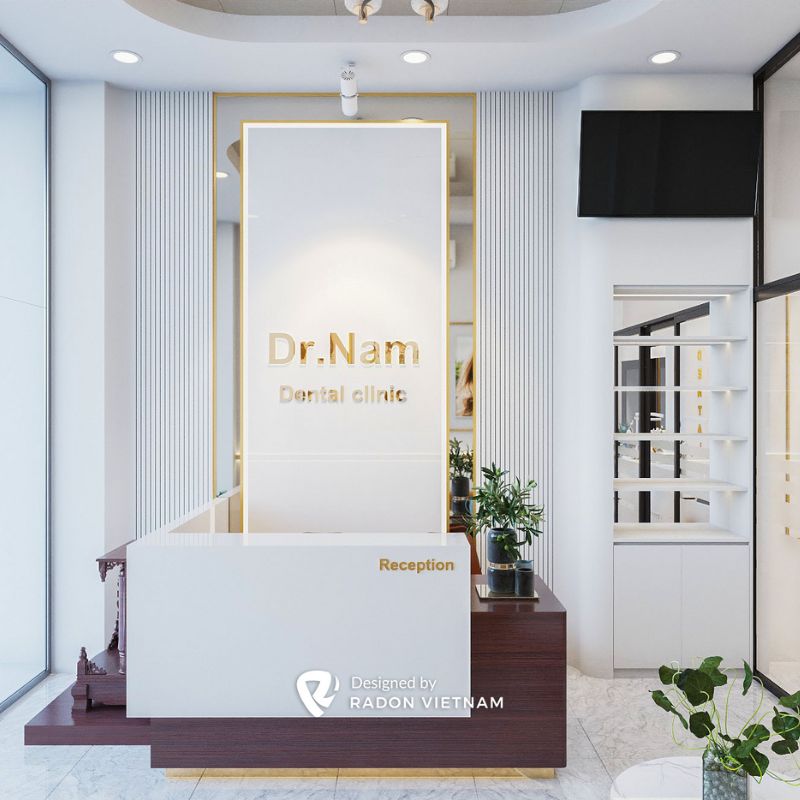 Không gian lễ tân tại phòng khám nha khoa Dr Nam
