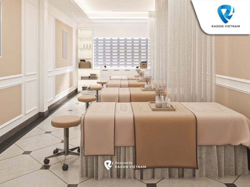 Không gian khu vực spa tiện nghi và đảm bảo riêng tư