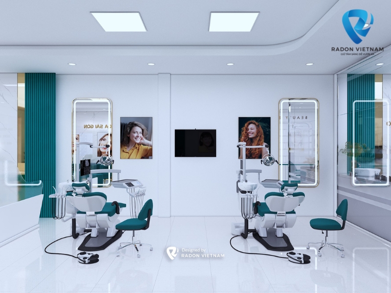 Khu vực điều trị hai ghế của nha khoa Sài Gòn Dental