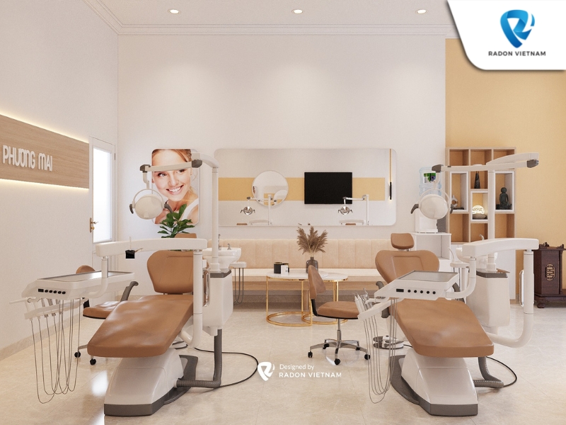 Khu vực điều trị hai ghế đầy đủ tiện nghi và không gian mở thoải mái