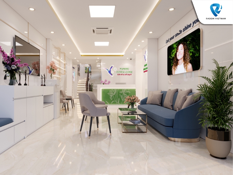 Không gian sảnh chờ của nha khoa Mamoru rộng rãi mang lại cảm giác thoải mái cho bệnh nhân