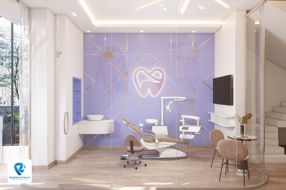 Logo được đặt tinh tế tại khu vực phòng khám