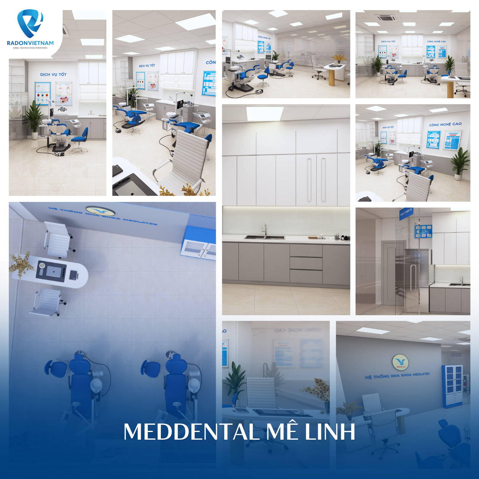 Thiết kế nội thất nha khoa chi nhánh MedDental Mê Linh