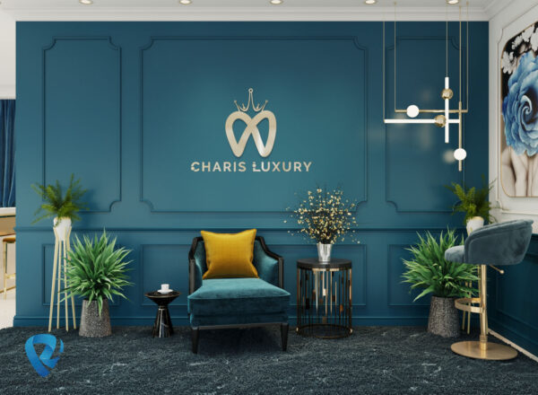 Logo của Charis Luxury với tạo hình vương miện thể hiện định vị đăng cấp